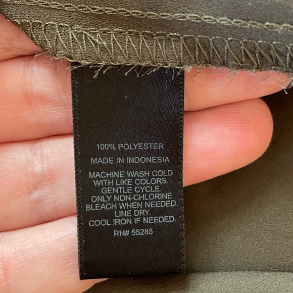 Express Off the Shoulder Cinched Top in Olive - Picture 7 of 7